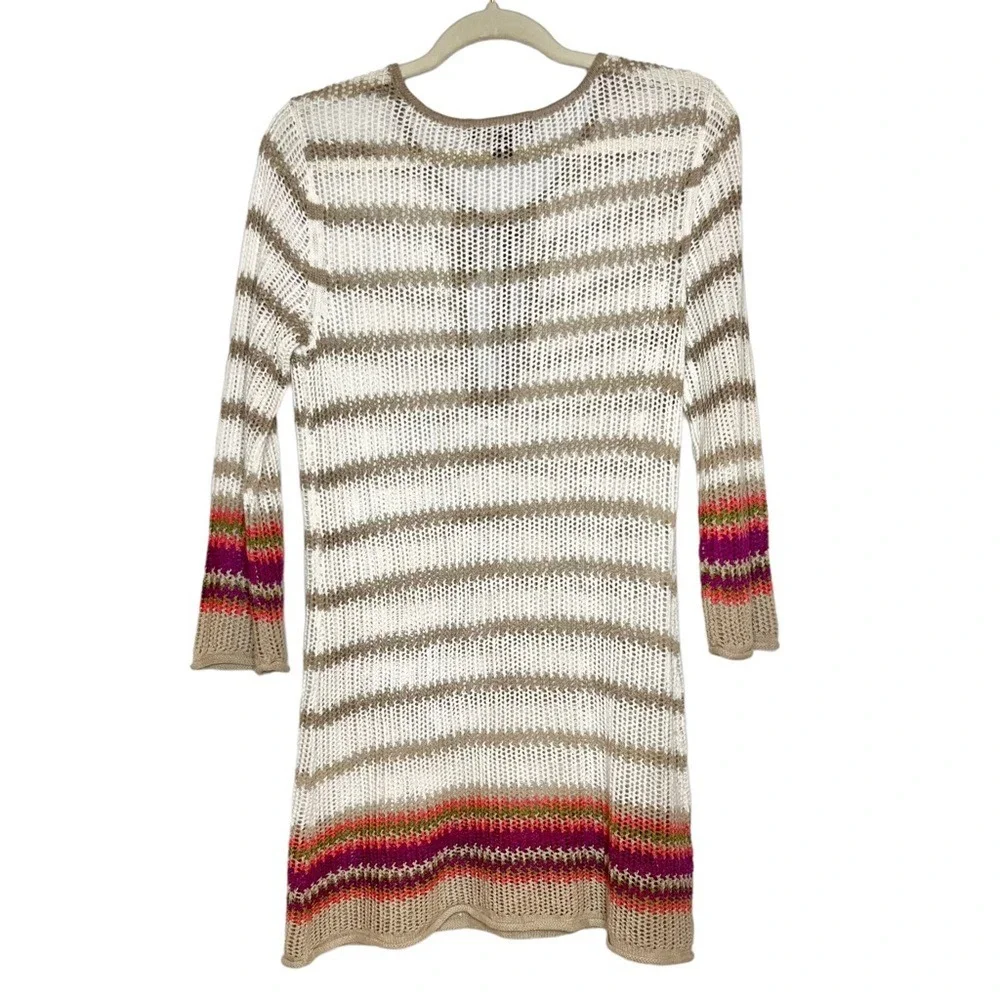 TOMMY BAHAMA Linen and Cotton‎ Blend Striped Knit Coverup Sweater. Size XS